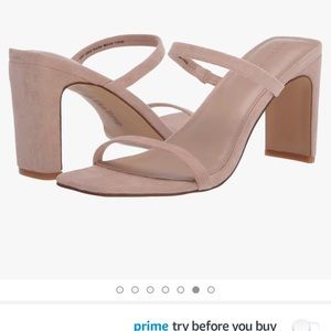 The Drop Avery Square Toe Two Strap Heel